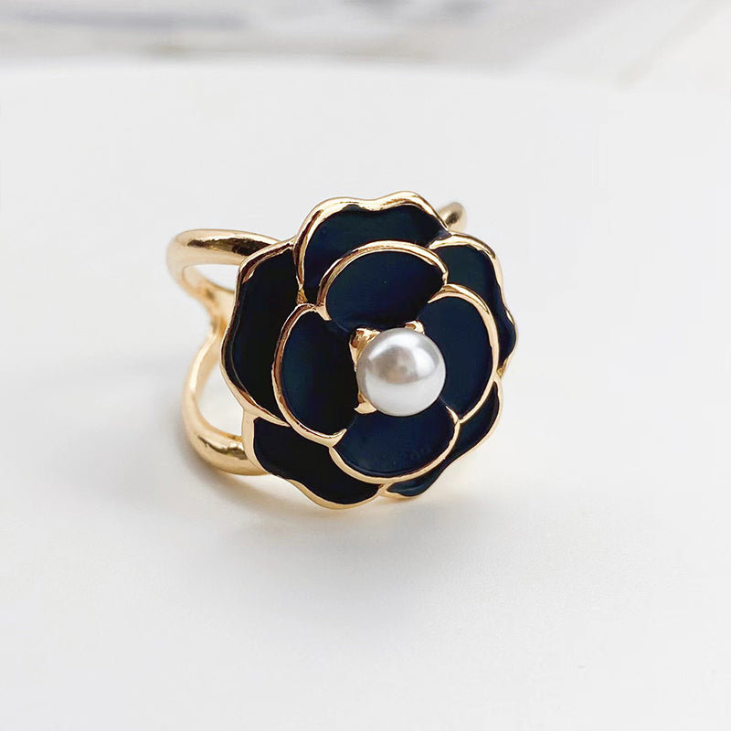 Silk Camellia Scarf Closure Accessory