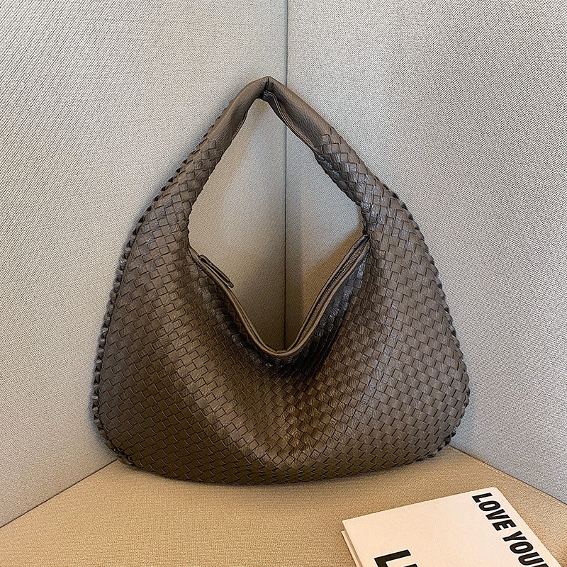 Elegant Woven Handbag for Women - Stylish PU Leather Tote