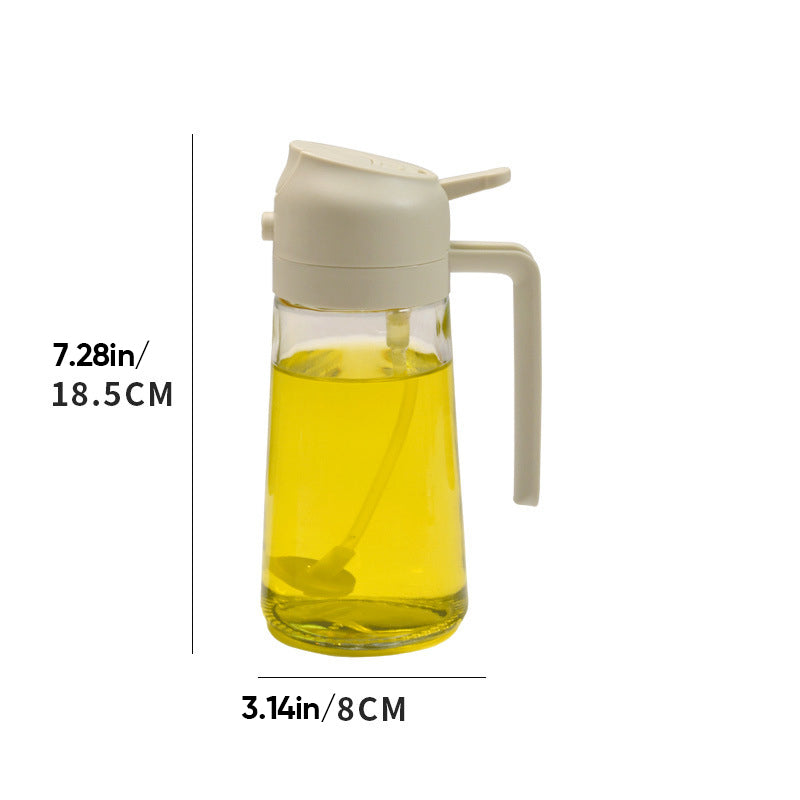2-in-1 Glass Oil Sprayer and Dispenser with Precise Control