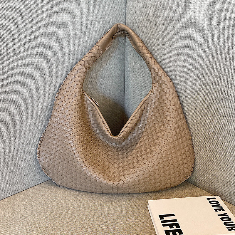 Elegant Woven Handbag for Women - Stylish PU Leather Tote
