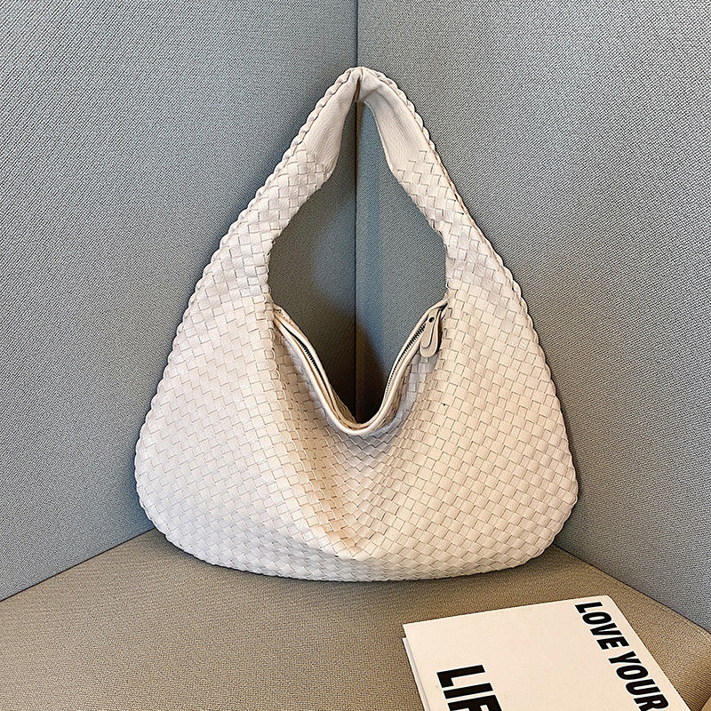 Elegant Woven Handbag for Women - Stylish PU Leather Tote