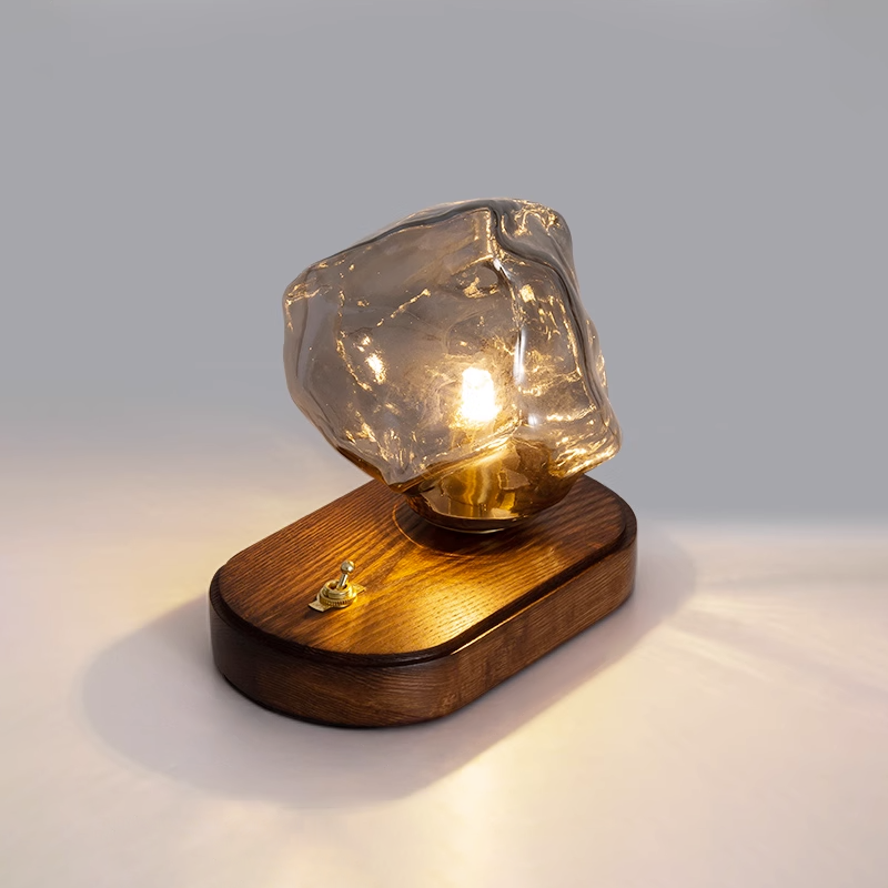 Cordless Wood Table Lamp with Motion Sensor