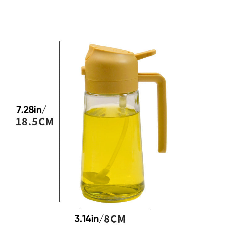 2-in-1 Glass Oil Sprayer and Dispenser with Precise Control