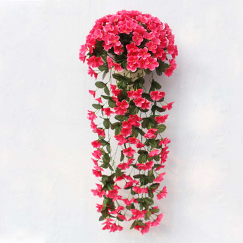 Purple Silk Hanging Flower Basket
