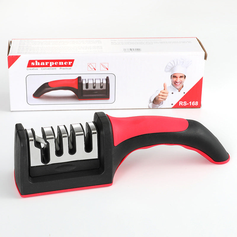 Four-Stage Knife Sharpener with Non-Slip Base