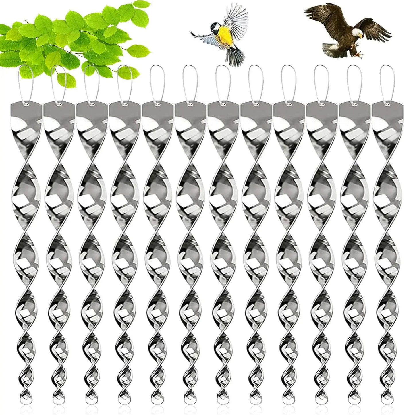 Chemical-Free Bird Deterrent Spiral Reflectors