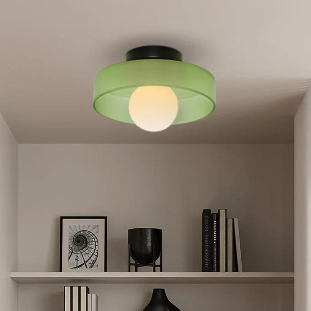 Round Glass Ceiling Lamp with Modern Scandinavian Design