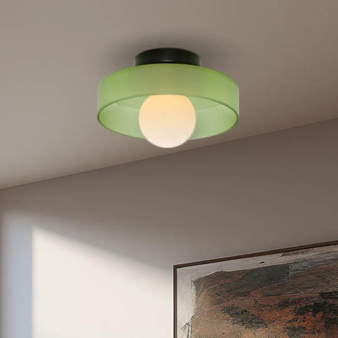 Round Glass Ceiling Lamp with Modern Scandinavian Design