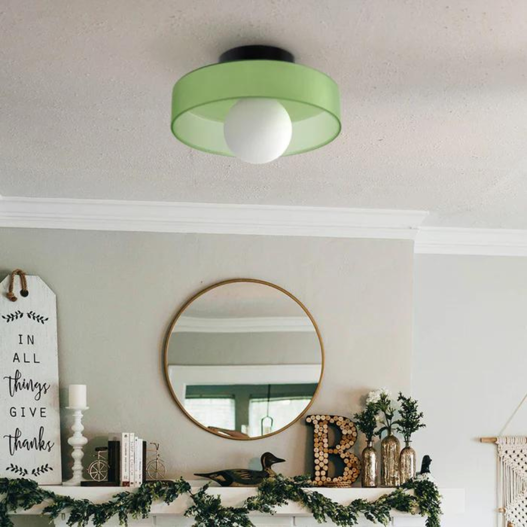 Round Glass Ceiling Lamp with Modern Scandinavian Design
