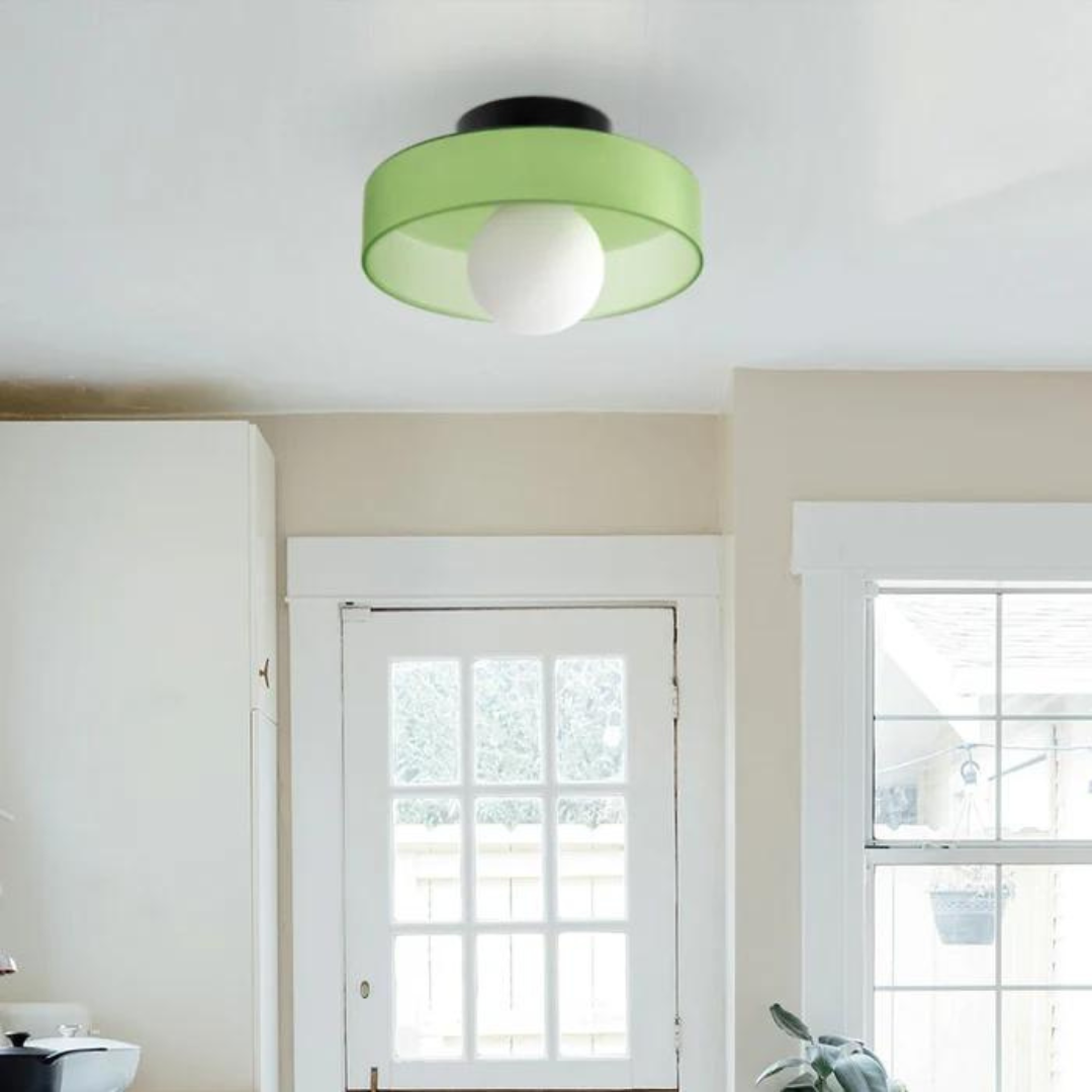 Round Glass Ceiling Lamp with Modern Scandinavian Design