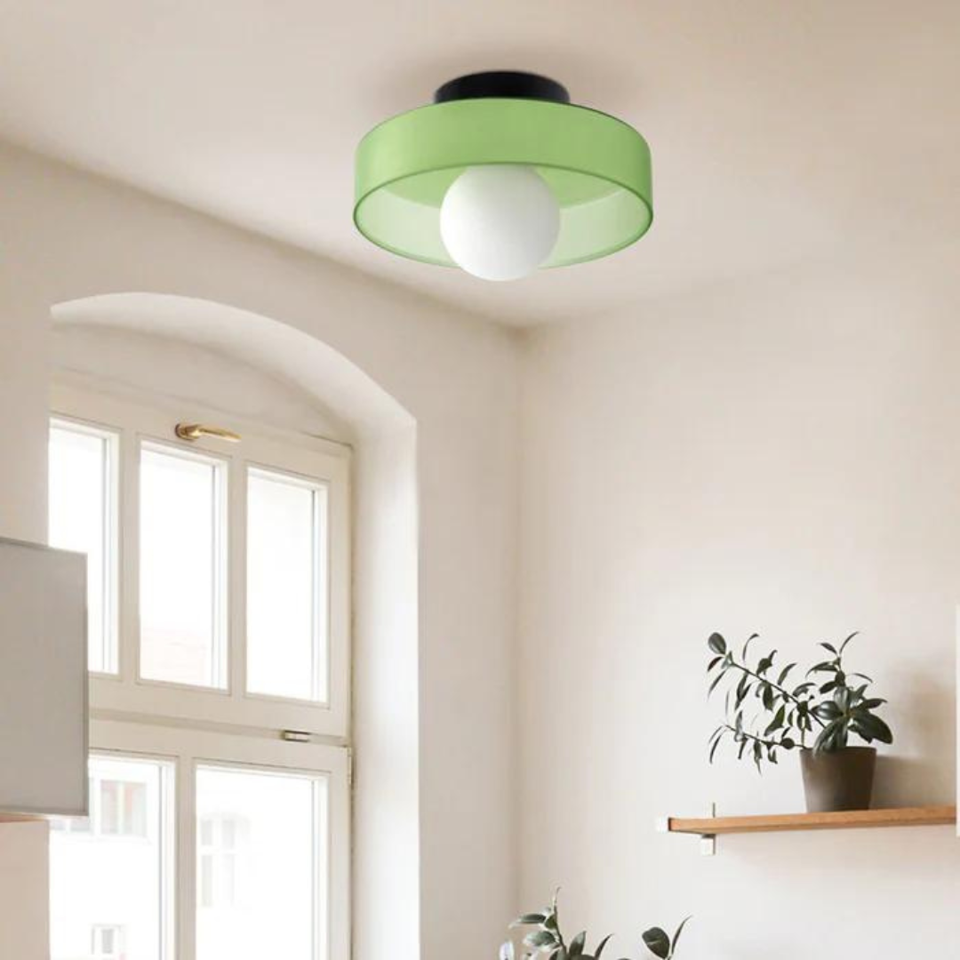 Round Glass Ceiling Lamp with Modern Scandinavian Design