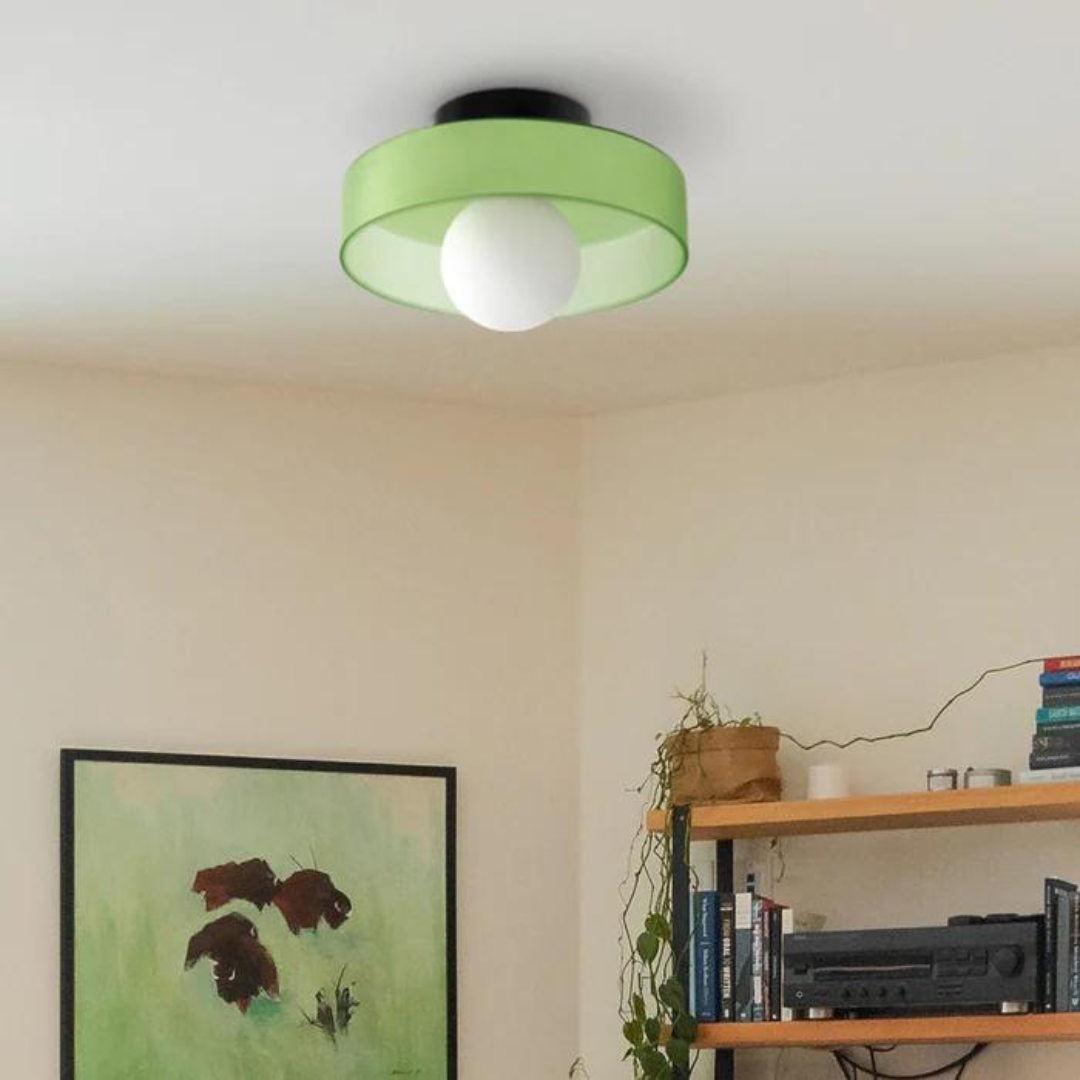 Round Glass Ceiling Lamp with Modern Scandinavian Design