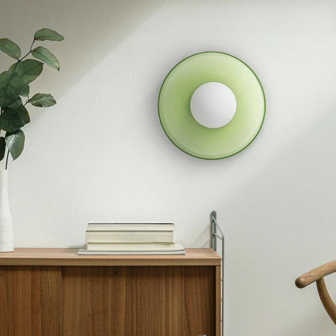 Round Glass Ceiling Lamp with Modern Scandinavian Design