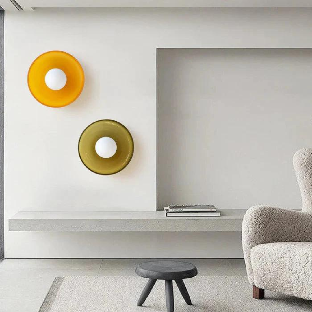 Round Glass Ceiling Lamp with Modern Scandinavian Design