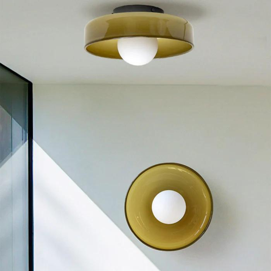 Round Glass Ceiling Lamp with Modern Scandinavian Design