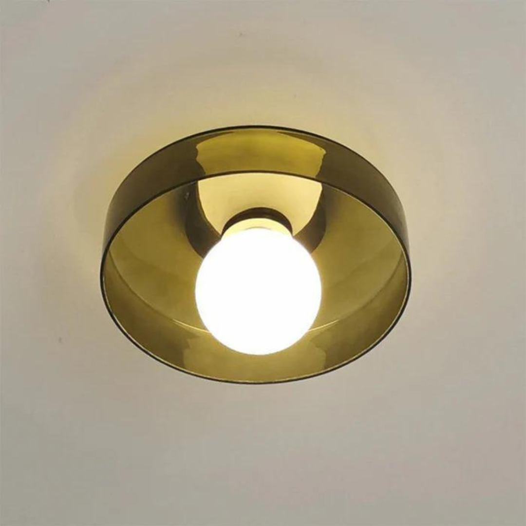 Round Glass Ceiling Lamp with Modern Scandinavian Design