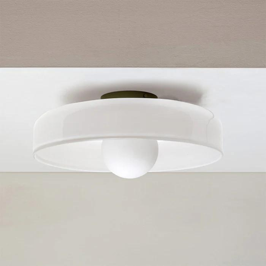 Round Glass Ceiling Lamp with Modern Scandinavian Design