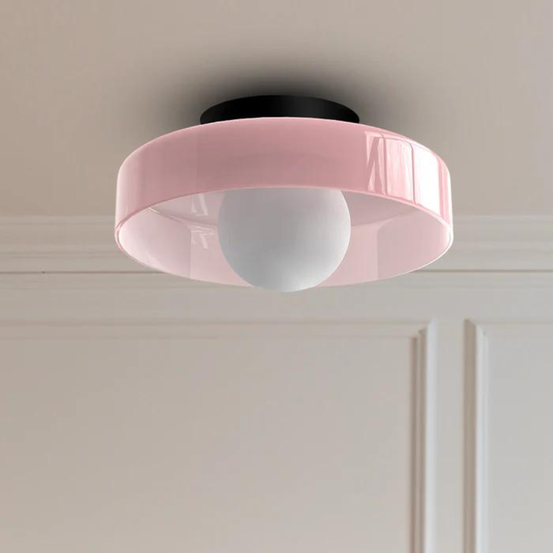 Round Glass Ceiling Lamp with Modern Scandinavian Design