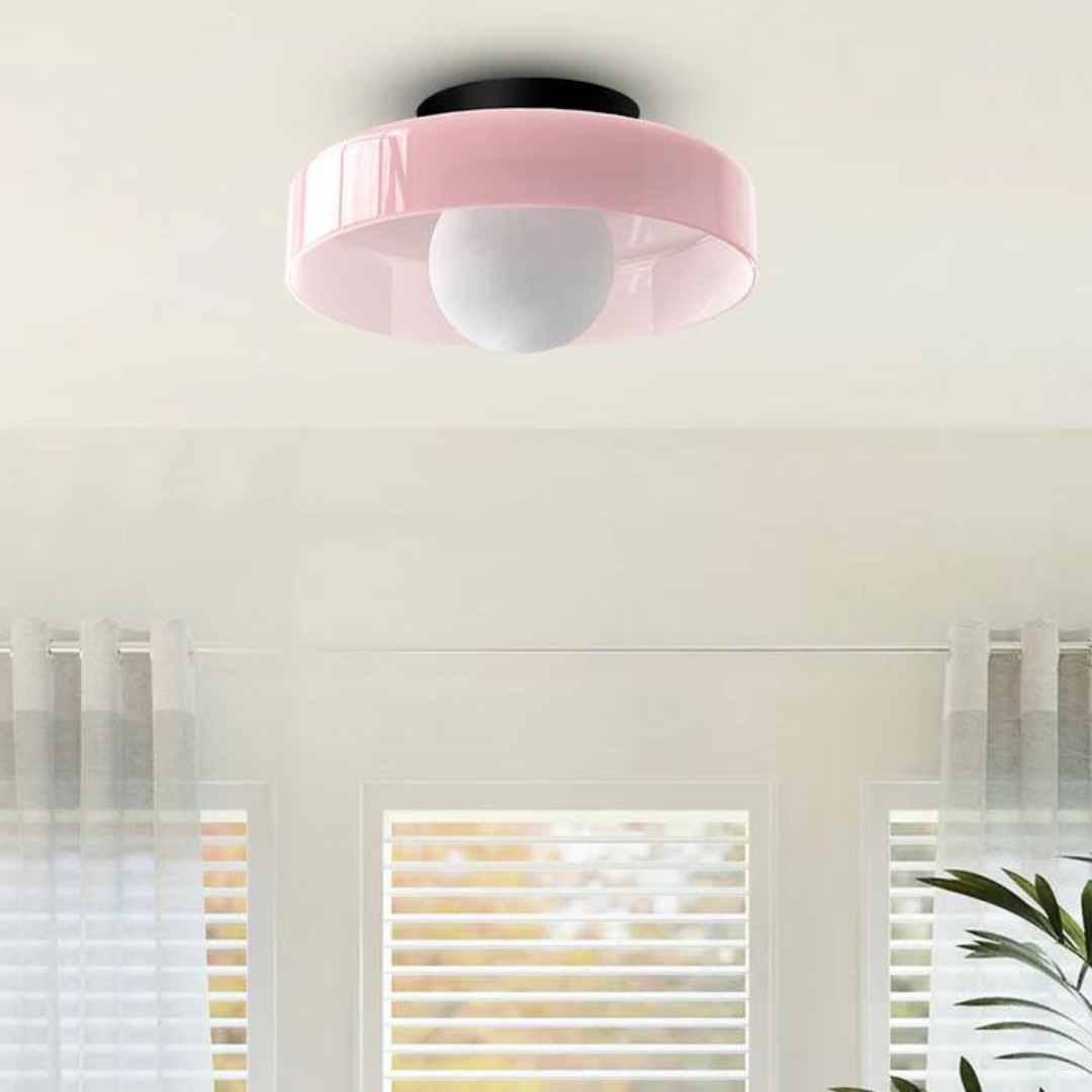 Round Glass Ceiling Lamp with Modern Scandinavian Design