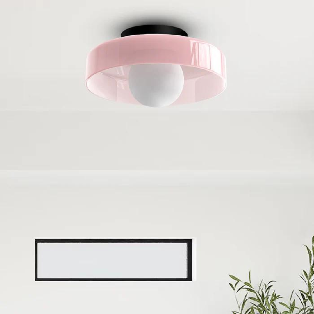 Round Glass Ceiling Lamp with Modern Scandinavian Design