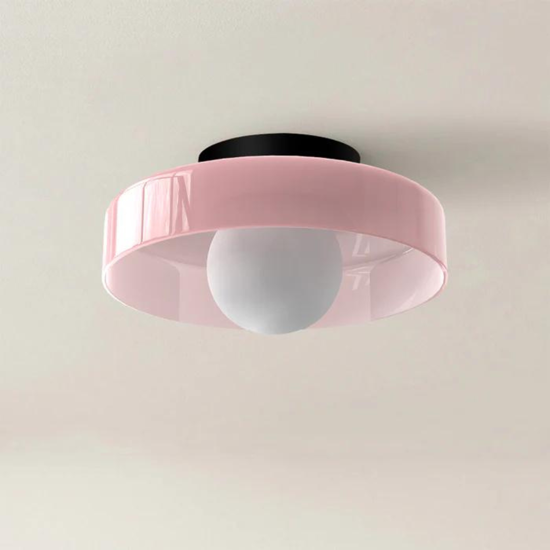 Round Glass Ceiling Lamp with Modern Scandinavian Design