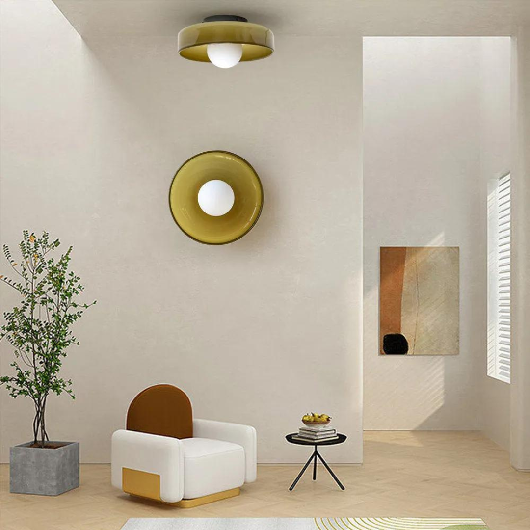 Round Glass Ceiling Lamp with Modern Scandinavian Design