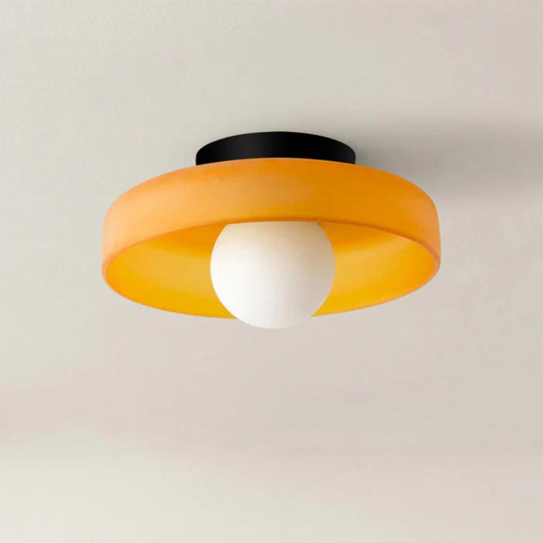 Round Glass Ceiling Lamp with Modern Scandinavian Design