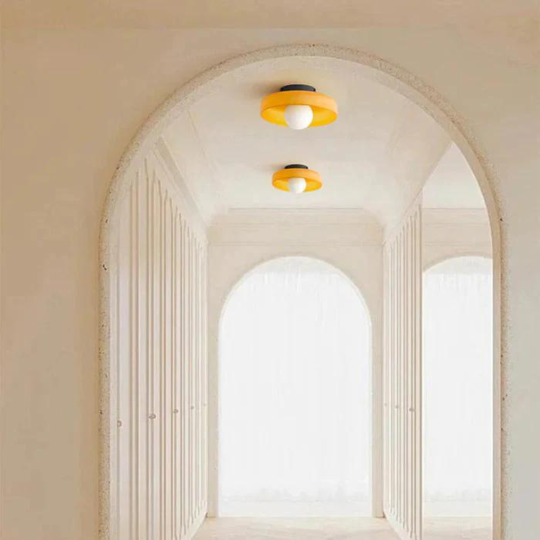 Round Glass Ceiling Lamp with Modern Scandinavian Design