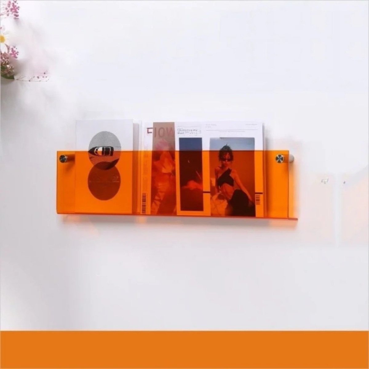 Clear Acrylic Floating Magazine Wall Shelf