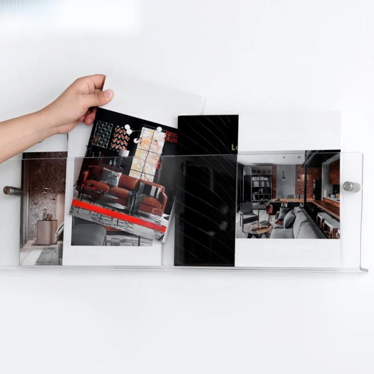Clear Acrylic Floating Magazine Wall Shelf