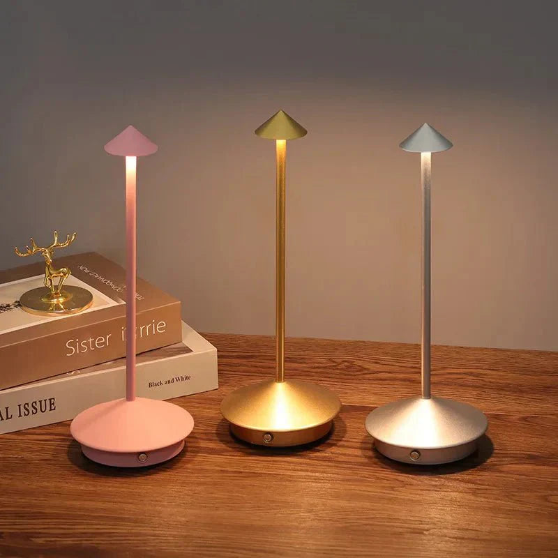 Rechargeable Touch-Sensitive Metal Table Lamp
