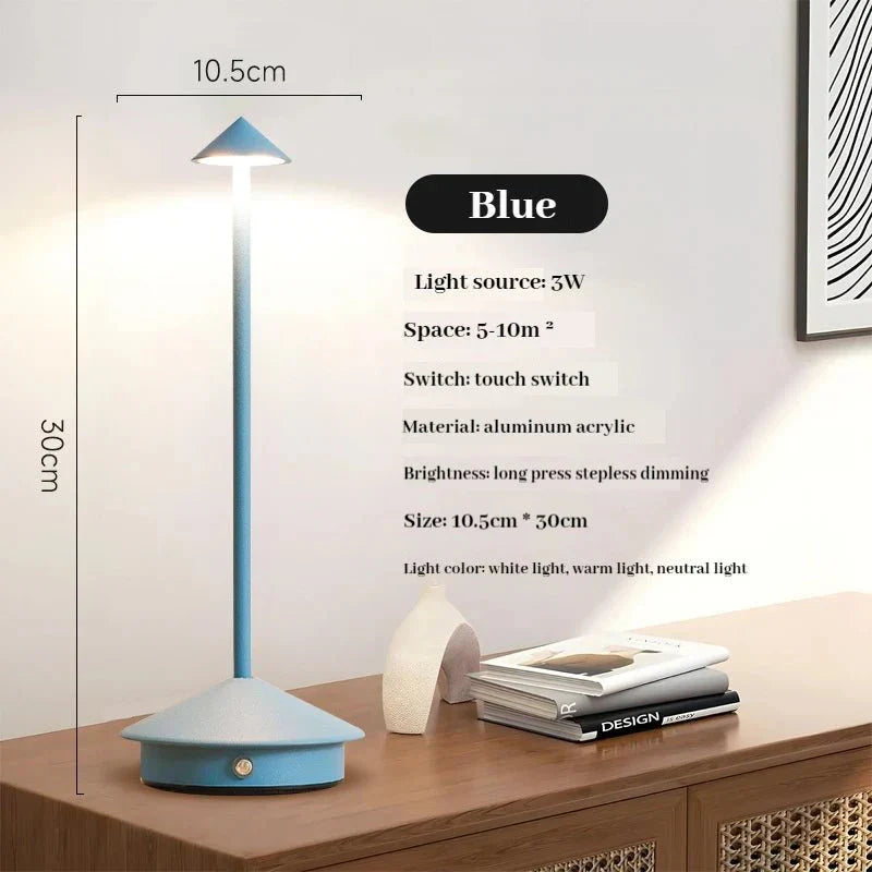 Rechargeable Touch-Sensitive Metallic Table Lamp
