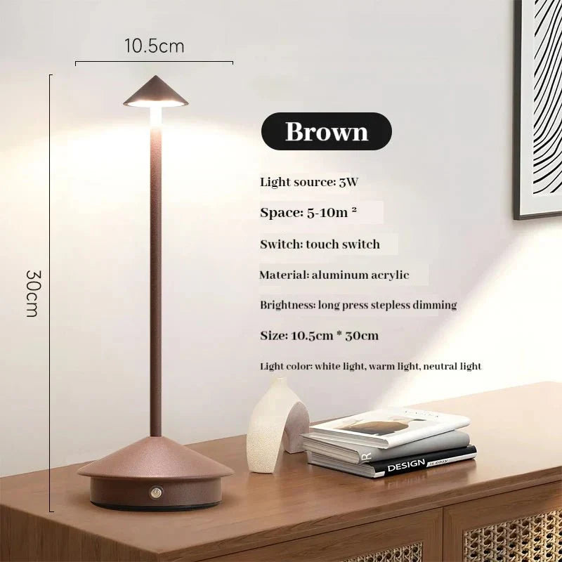 Rechargeable Touch-Sensitive Metal Table Lamp