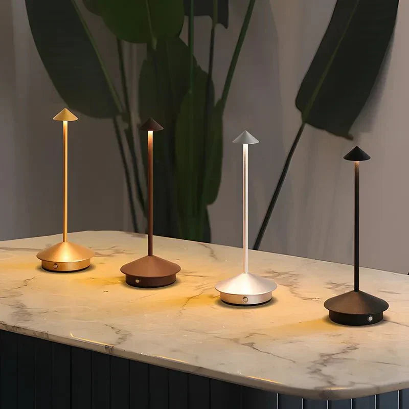 Rechargeable Touch-Sensitive Metal Table Lamp
