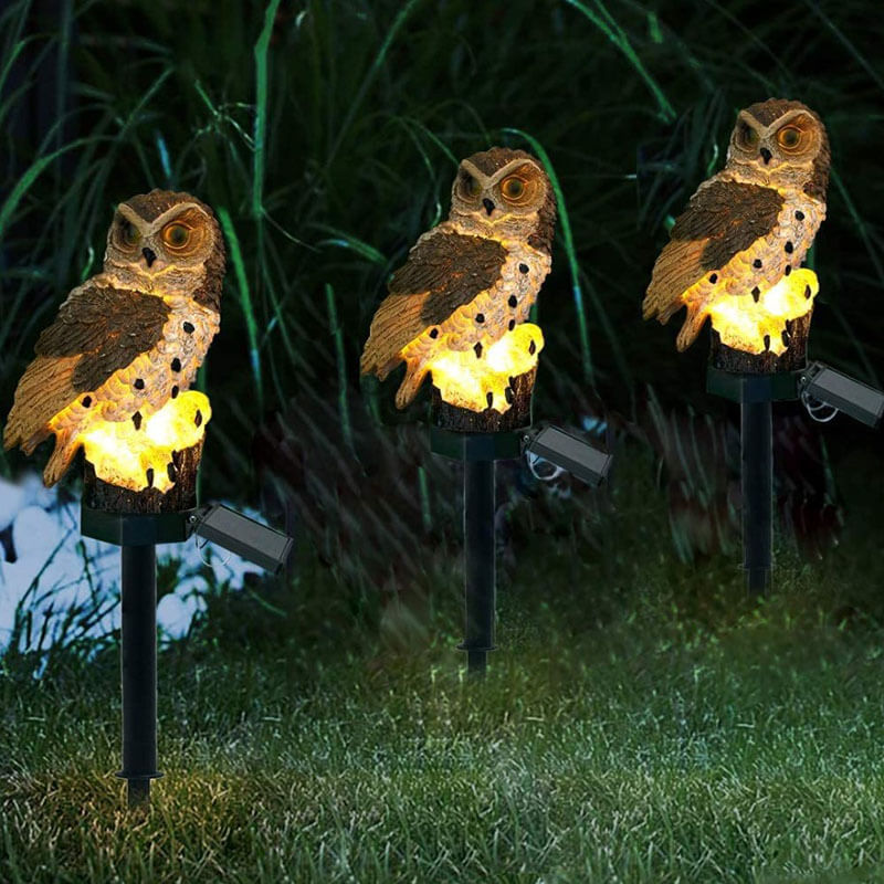 Solar Owl Garden Lamp with Warm Light