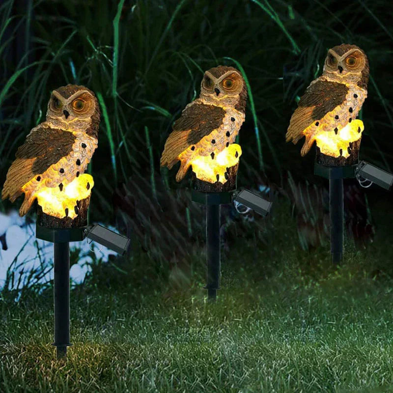 Solar-Powered Owl Garden Lamp with Soft Illumination