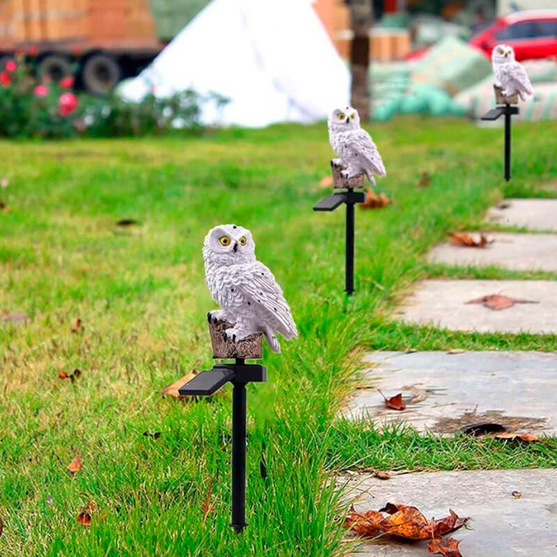 Solar-Powered Owl Garden Lamp with Soft Illumination