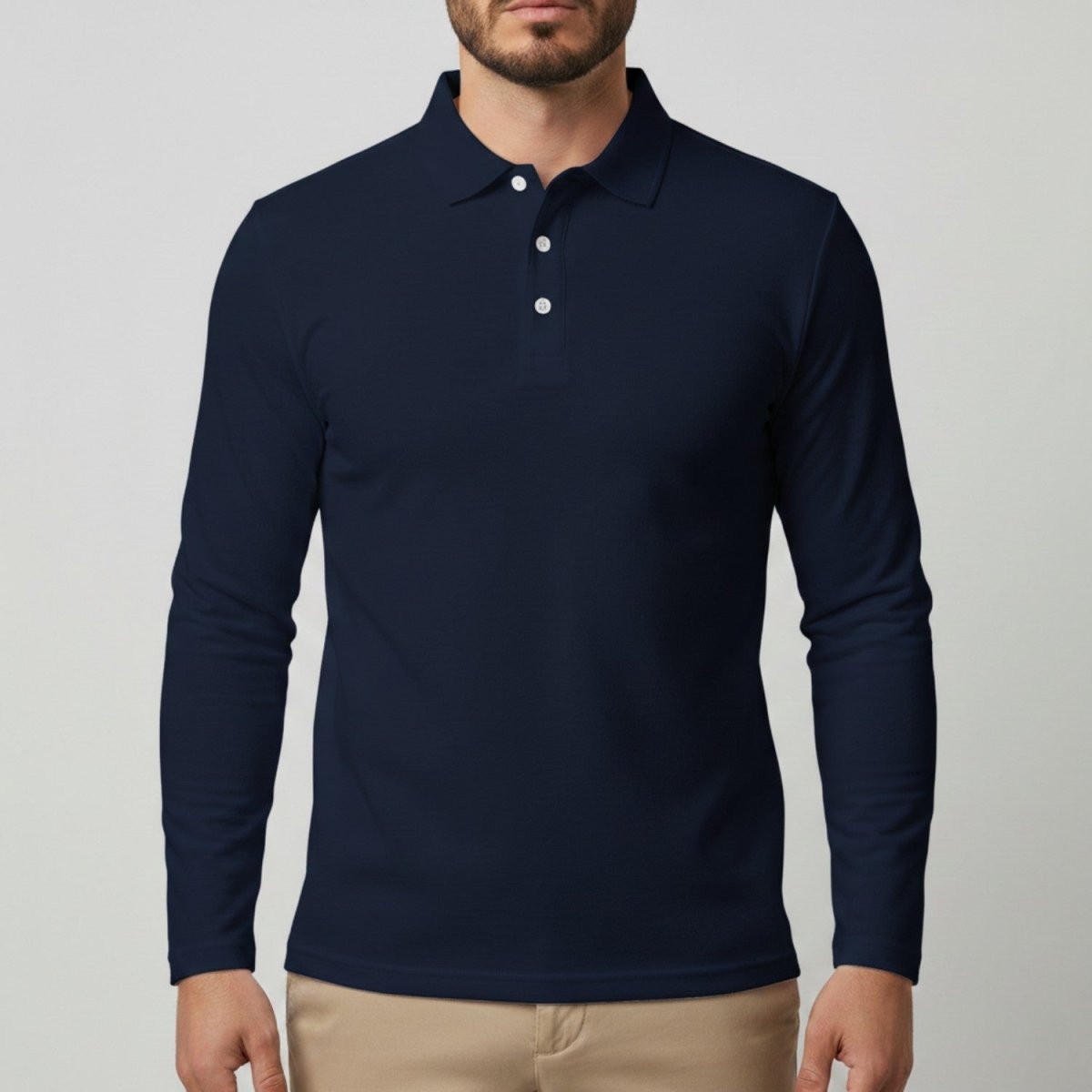 Slim Fit Breathable Long Sleeve Polo Shirt