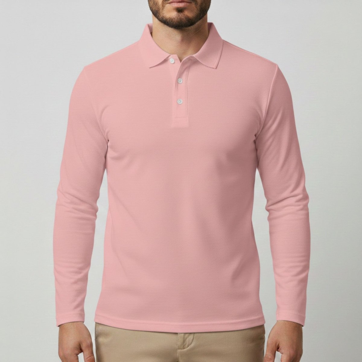 Slim Fit Breathable Long Sleeve Polo Shirt