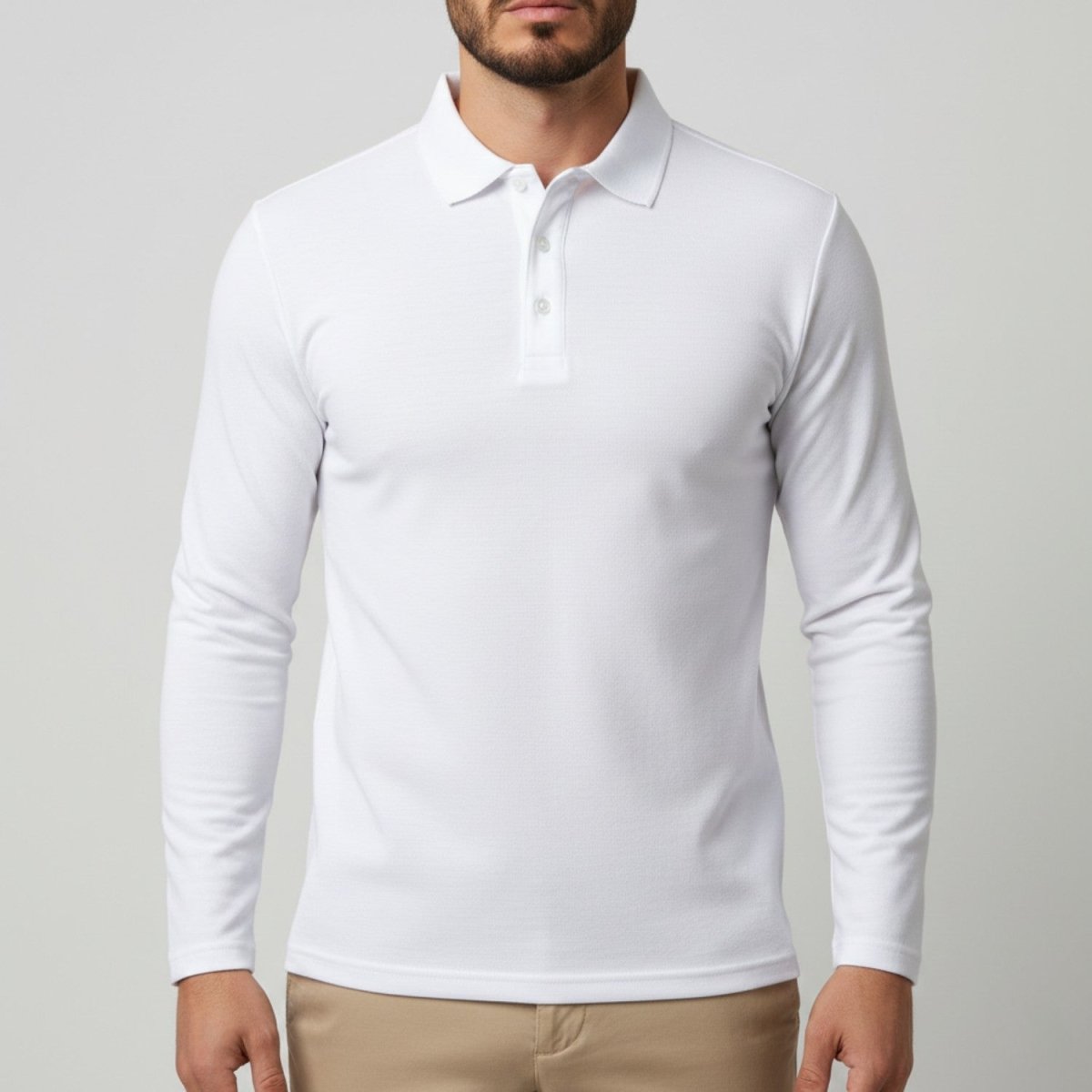 Slim Fit Breathable Long Sleeve Polo Shirt
