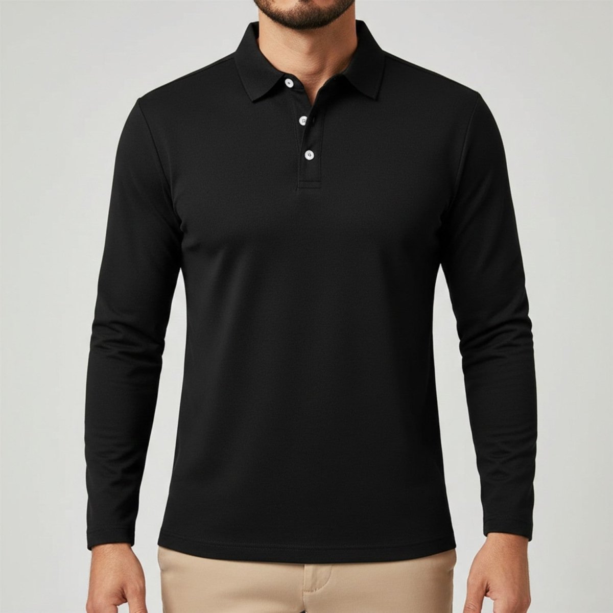 Slim Fit Breathable Long Sleeve Polo Shirt