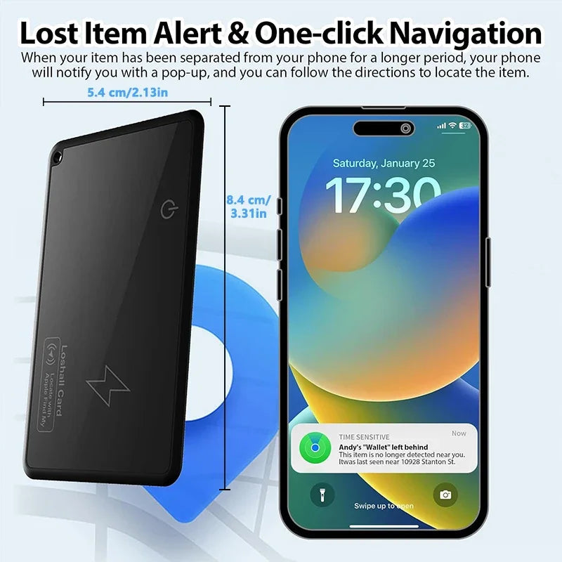 Ultra-Thin Wireless Charging Apple Tracker with GPS