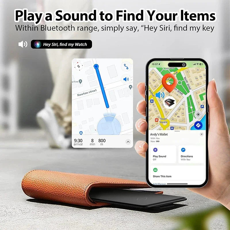 Ultra-Thin Wireless Charging Apple Tracker with GPS