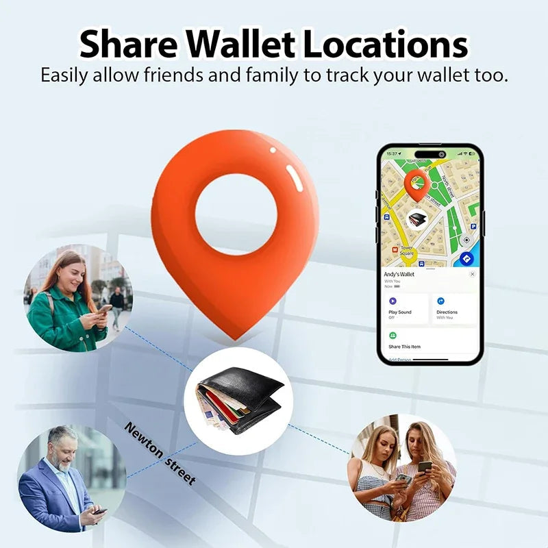 Ultra-Thin Wireless Charging Apple Tracker with GPS