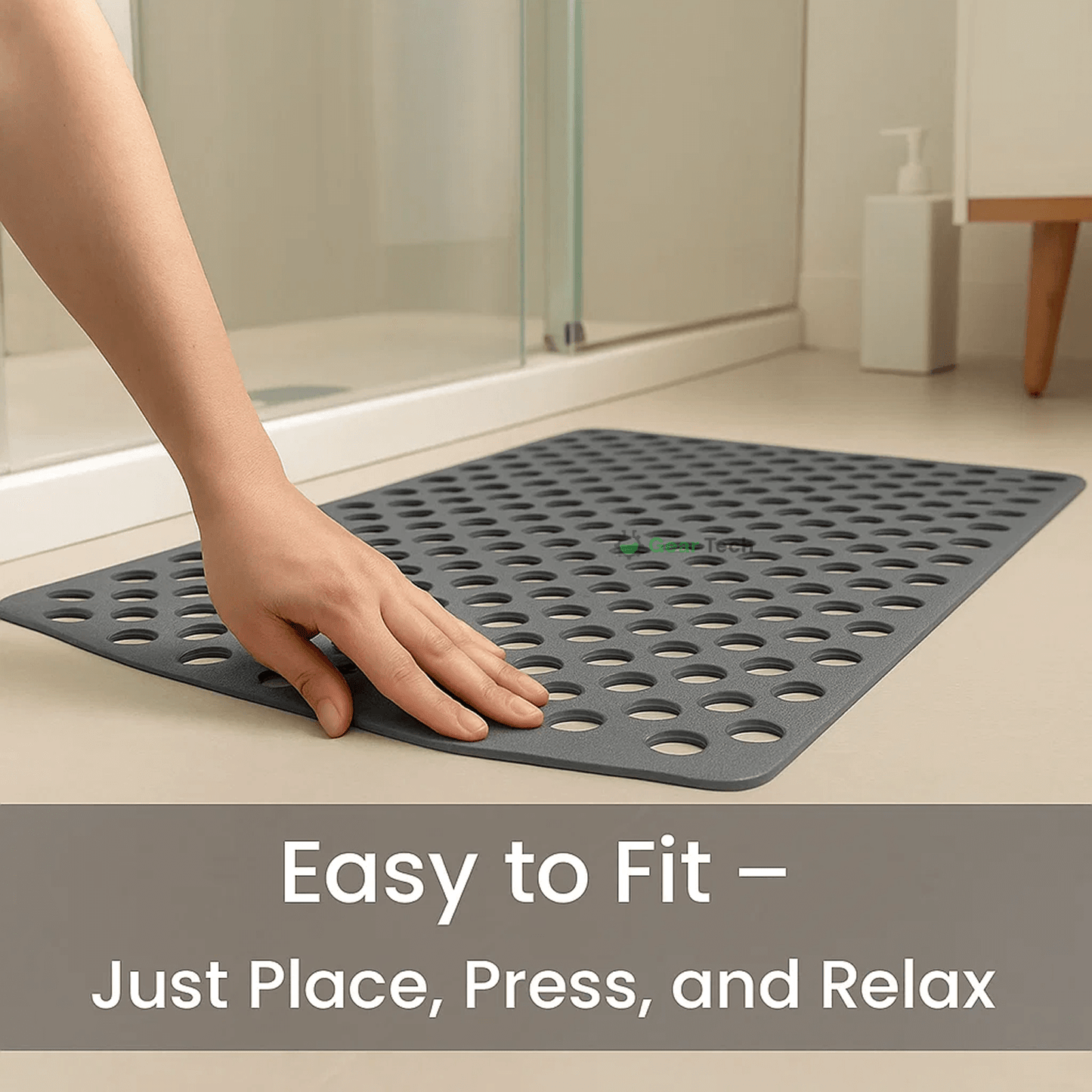Non-Slip Bathroom Mat with Hygienic Drainage System