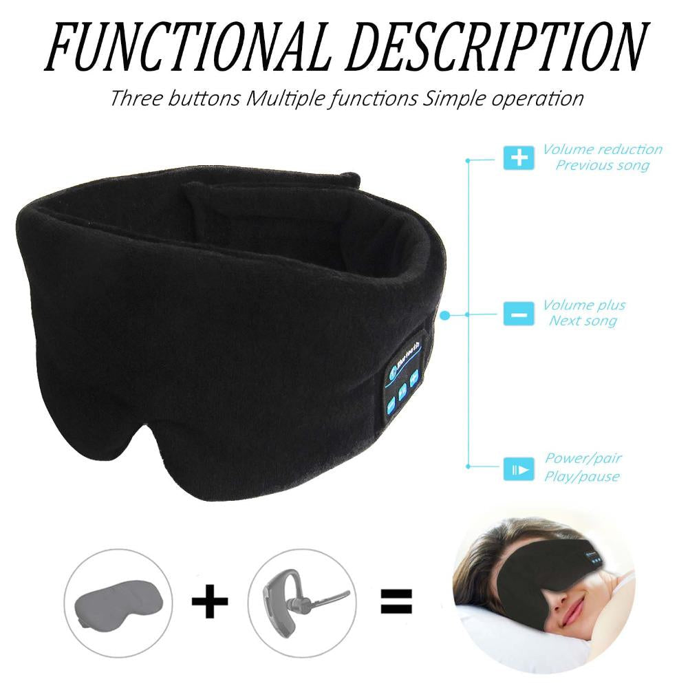 Bluetooth Sleep Headband with Eye Mask and Flat Speakers