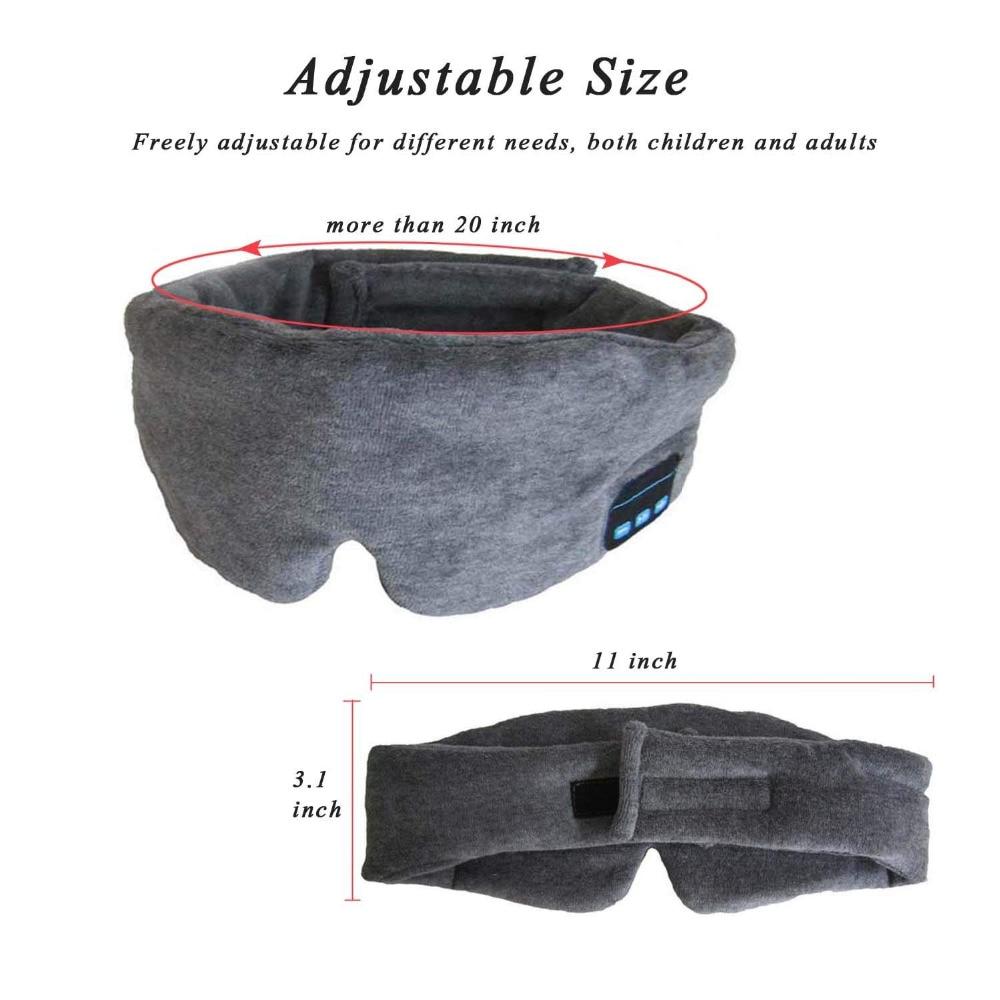 Bluetooth Sleep Headband with Eye Mask and Flat Speakers
