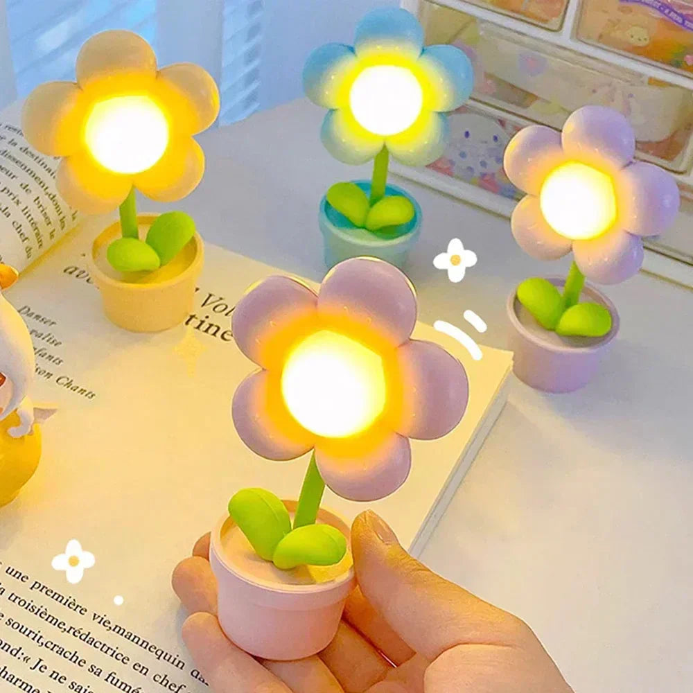 Small Floral Table Lamp with Gentle Illumination