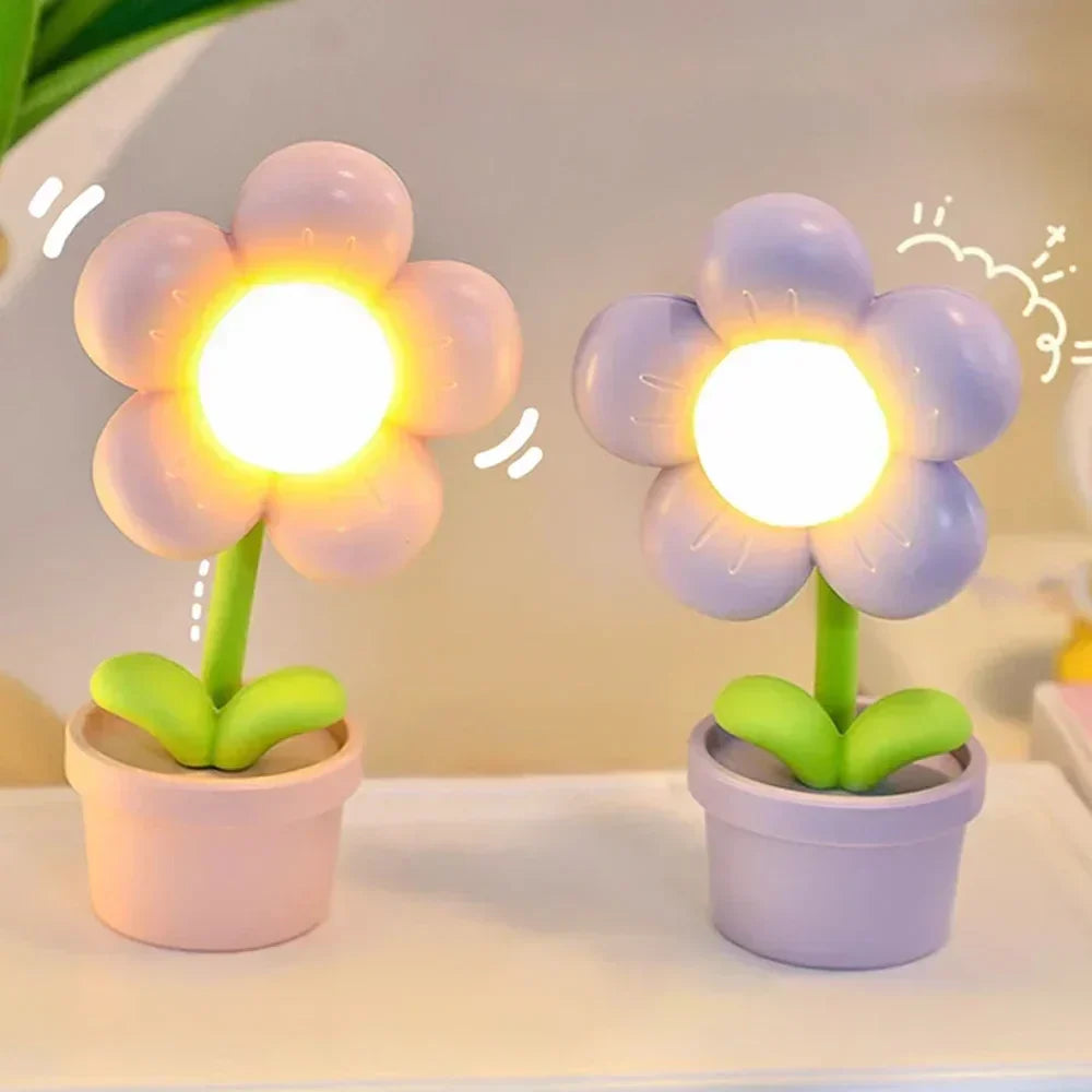Small Floral Table Lamp with Gentle Illumination