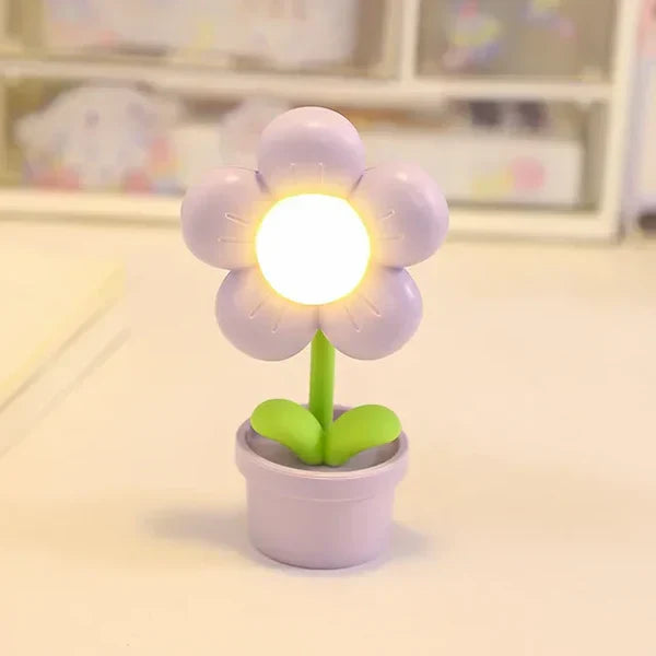 Small Floral Table Lamp with Gentle Illumination